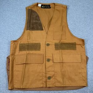 Vintage Kmart Hunting Vest Mens Medium Brown Duck Canvas Button Front